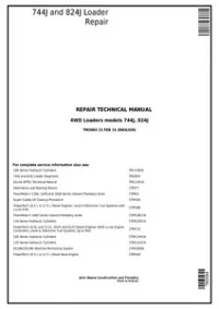 John Deere 744J and 824J 4WD Loader Service Repair Technical Manual - TM2084 preview