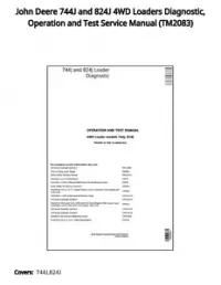 John Deere 744J and 824J 4WD Loaders Diagnostic  Operation and Test Service Manual - TM2083 preview