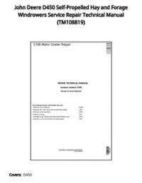 John Deere D450 Self-Propelled Hay and Forage Windrowers Service Repair Technical Manual - TM108819 preview