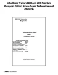 John Deere Tractors 6830 and 6930 Premium (European Edition) Service Repair Technical Manual - TM8024 preview