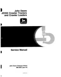 John Deere 350 Crawler Tractor Loader Service Manual -SM2063 preview