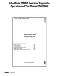 John Deere 160DLC Excavator Diagnostic  Operation and Test Manual - TM10088 preview