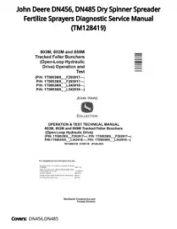 John Deere DN456  DN485 Dry Spinner Spreader Fertilize Sprayers Diagnostic Service Manual - TM128419 preview