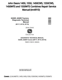 John Deere 1450  1550  1450CWS  1550CWS  1450WTS and 1550WTS Combines Repair Service Manual - tm4910 preview