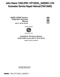 John Deere 135G (PIN: 1FF135GX__E400001-) iT4 Excavator Service Repair Manual - TM12669 preview