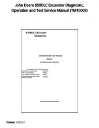 John Deere 850DLC Excavator Diagnostic  Operation and Test Service Manual - TM10009 preview