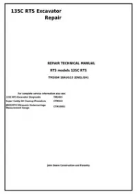 John Deere 135C RTS RTS Excavator Service Repair Manual - TM2094 preview
