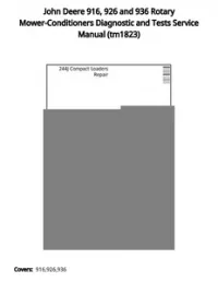John Deere 916  926 and 936 Rotary Mower-Conditioners Diagnostic and Tests Service Manual - tm1823 preview