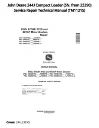 John Deere 244J Compact Loader (SN. from 23290) Service Repair Technical Manual - TM11215 preview