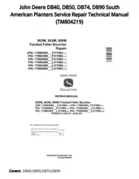 John Deere DB40  DB50  DB74  DB90 South American Planters Service Repair Technical Manual - TM804219 preview