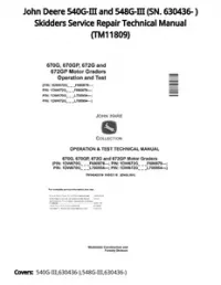 John Deere 540G-III and 548G-III (SN. 630436- ) Skidders Service Repair Technical Manual - TM11809 preview