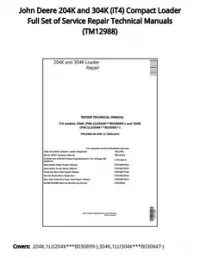 John Deere 204K and 304K (iT4) Compact Loader Full Set of Service Repair Technical Manuals - TM12988 preview