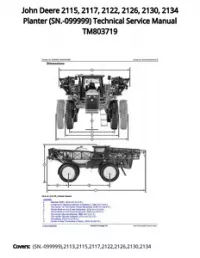 John Deere 2115  2117  2122  2126  2130  2134 Planter (SN.-099999) Technical Service Manual TM803719 preview