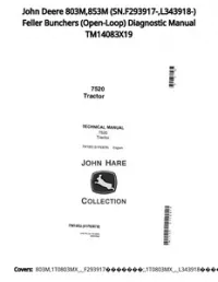 John Deere 803M 853M (SN.F293917- L343918-) Feller Bunchers (Open-Loop) Diagnostic Manual TM14083X19 preview