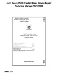 John Deere 750K Crawler Dozer Service Repair Technical Manual - TM12269 preview