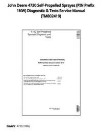 John Deere 4730 Self-Propelled Sprayes (PIN Prefix 1NW) Diagnostic & Tests Service Manual - TM802419 preview