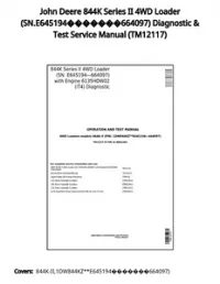 John Deere 844K Series II 4WD Loader (SN.E645194664097) Diagnostic & Test Service Manual - TM12117 preview