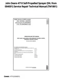 John Deere 4710 Self-Propelled Sprayer (SN. from 004001) Service Repair Technical Manual - TM1861 preview