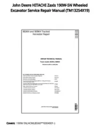 John Deere HITACHI Zaxis 190W-5N Wheeled Excavator Service Repair Manual - TM13254X19 preview