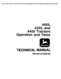John Deere 4055  4255  4455 Tractors Operation & Tests Technical Manual - TM1459 preview