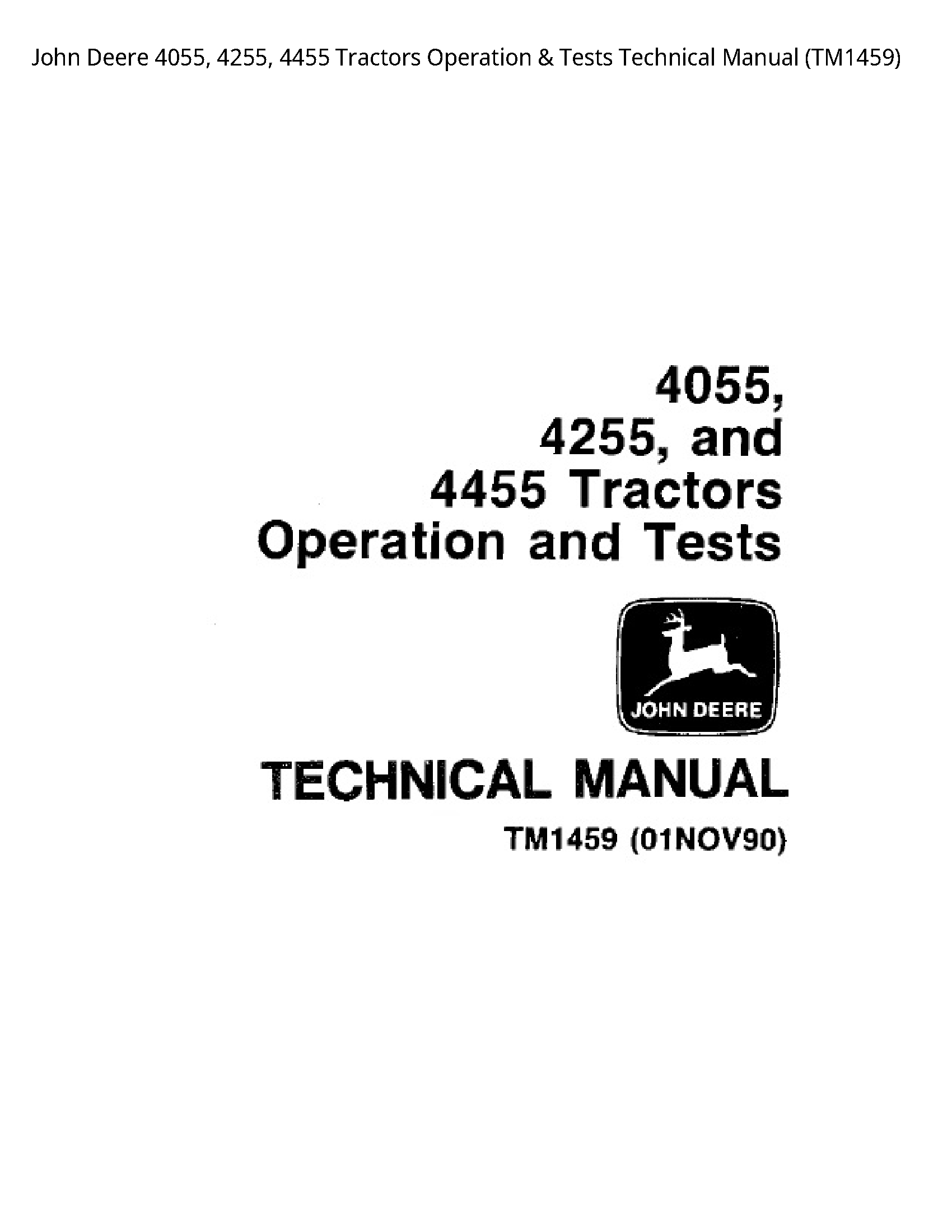 John Deere 4055 Tractors Operation Tests Technical manual