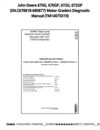 John Deere 670G  670GP  672G  672GP (SN.C678818-680877) Motor Graders Diagnostic Manual - TM14075X19 preview