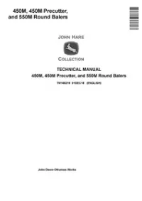 John Deere 450M  450M Precutter  and 550M Round Balers Technical Service Manual - TM148219 preview