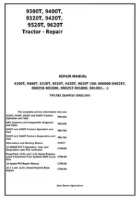 John Deere 9300T  9400T  9320T  9420T  9520T  9620T Tracks Tractors Service Repair Manual - TM1782 preview