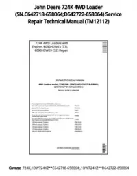 John Deere 724K 4WD Loader (SN.C642718-658064;D642722-658064) Service Repair Technical Manual - TM12112 preview