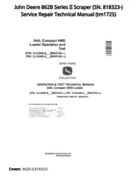 John Deere 862B Series II Scraper (SN. 818323-) Service Repair Technical Manual - tm1725 preview