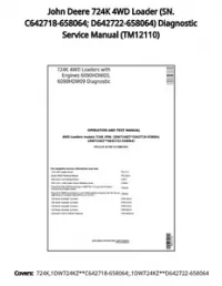John Deere 724K 4WD Loader (SN. C642718-658064; D642722-658064) Diagnostic Service Manual - TM12110 preview