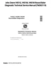John Deere V451G  V451M  V461M Round Baler Diagnostic Technical Service Manual - TM302119 preview