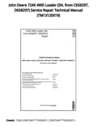 John Deere 724K 4WD Loader (SN. from C658297  D658297) Service Repair Technical Manual - TM13120X19 preview