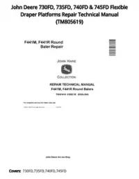 John Deere 730FD  735FD  740FD & 745FD Flexible Draper Platforms Repair Technical Manual - TM805619 preview