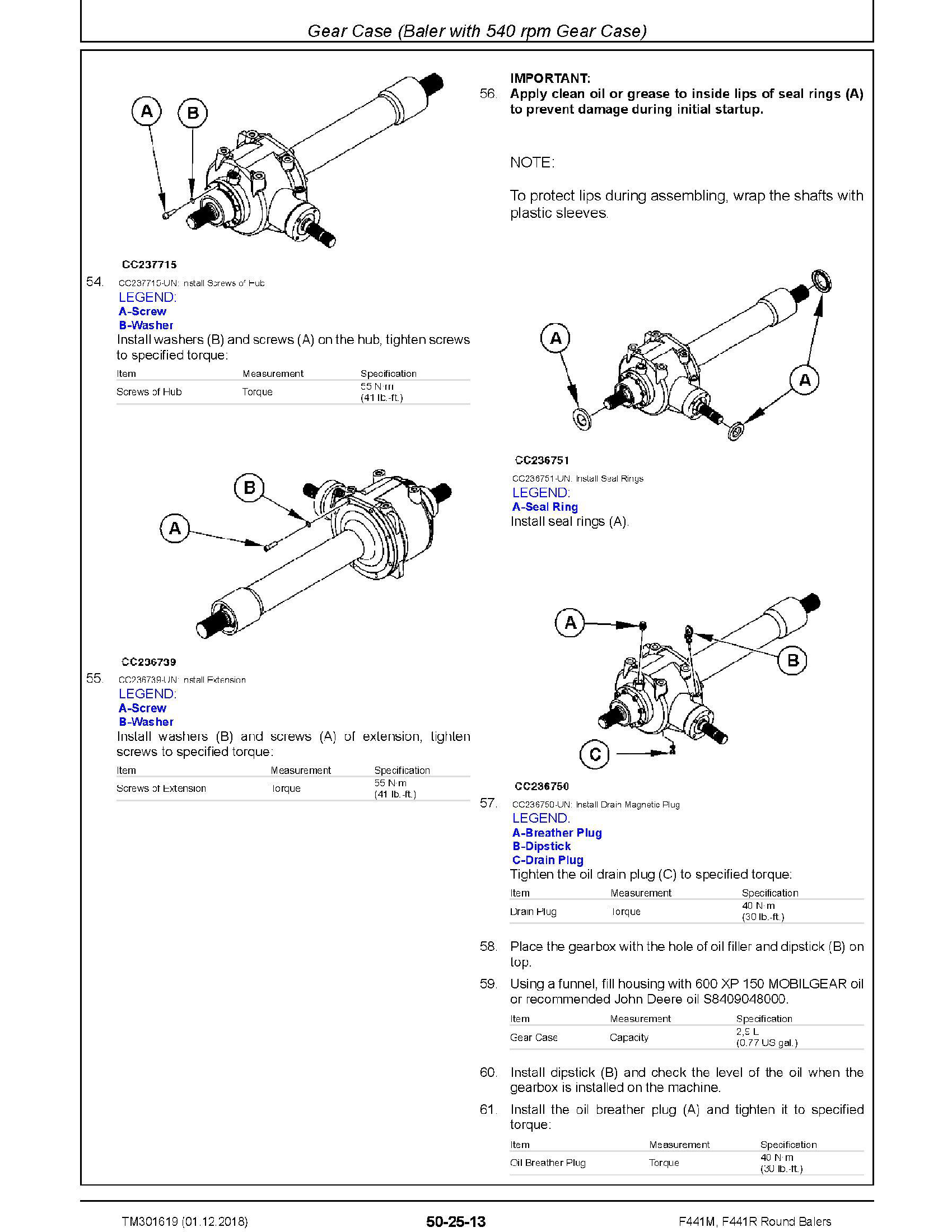 John Deere F441R manual pdf