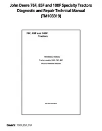 John Deere 76F  85F and 100F Specialty Tractors Diagnostic and Repair Technical Manual - TM103319 preview