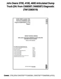 John Deere 370E  410E  460E Articulated Dump Truck (SN: from C668587; D668587) Diagnostic - TM13380X19 preview