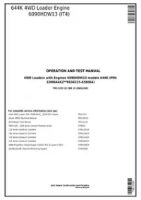 John Deere 644K 4WD Loader (SN.E634315-658064) w.Engine 6090HDW13 Diagnostic Service Manual - TM12105 preview