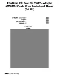 John Deere 850J Dozer (SN.130886-) w.Engine 6090HT001 Crawler Dozer Service Repair Manual - TM1731 preview