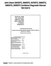 John Deere S650STS  S660STS  S670STS  S680STS  S685STS  S690STS Combines Diagnostic Manual TM133319 preview