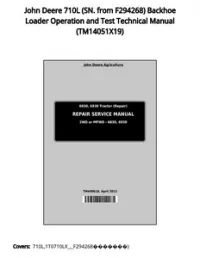 John Deere 710L (SN. from F294268) Backhoe Loader Operation and Test Technical Manual - TM14051X19 preview