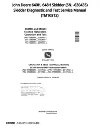 John Deere 640H  648H Skidder (SN. -630435) Skidder Diagnostic and Test Service Manual - TM10312 preview