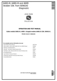 John Deere 640F-III  648G-III  Timberjack 460D (SN.604614-) Skidder Diagnostic Service Manual TM1084 preview