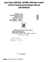 John Deere 326E (SN. J247388-) Skid Steer Loader with EH Controls Service Repair Manual - TM13044X19 preview