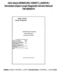 John Deere 859MH (SN. F293917- L343918-) Harvesters (Open-Loop) Diagnostic Service Manual TM14095X19 preview