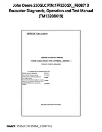 John Deere 250GLC PIN:1FF250GX__F608713 Excavator Diagnostic  Operation and Test Manual - TM13208X19 preview