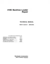 John Deere 410e Backhoe Loader Service Repair Manual - TM1611 preview