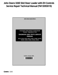 John Deere 326E Skid Steer Loader with EH Controls Service Repair Technical Manual - TM13093X19 preview