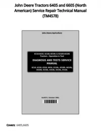 John Deere Tractors 6405 and 6605 (North American) Service Repair Technical Manual - TM4578 preview