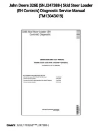 John Deere 326E (SN.J247388-) Skid Steer Loader (EH Controls) Diagnostic Service Manual - TM13043X19 preview
